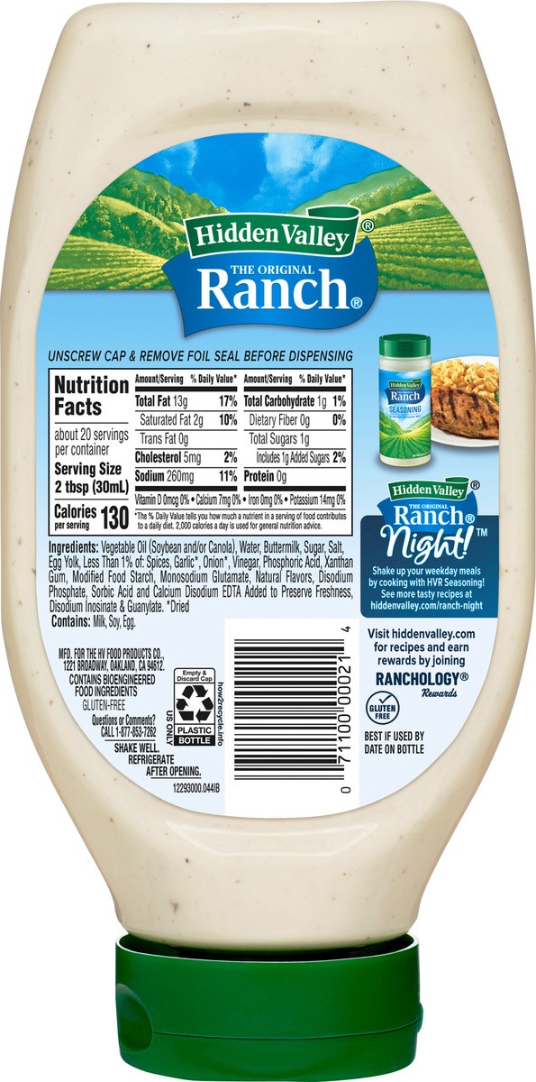 slide 7 of 9, Hidden Valley Easy Squeeze Original Ranch Salad Dressing & Topping, 20 oz