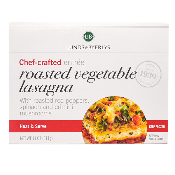 slide 1 of 1, L&B Roasted Vegetable Lasagna, 11.5 oz