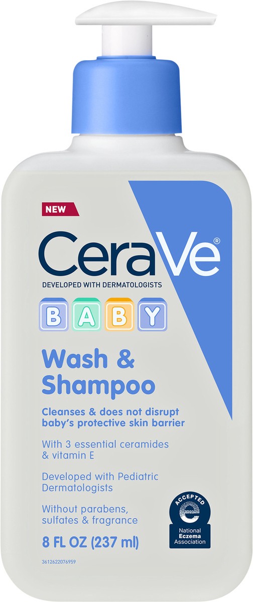 slide 5 of 7, CeraVe Baby Gentle Bath Wash and Shampoo - 8 fl oz, 8 fl oz