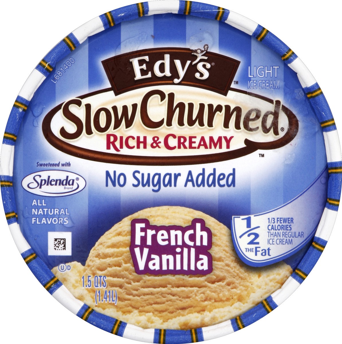 slide 2 of 6, Edy's Slow Churned Rich & Creamy No Sugar Added French Vanilla, 48 oz