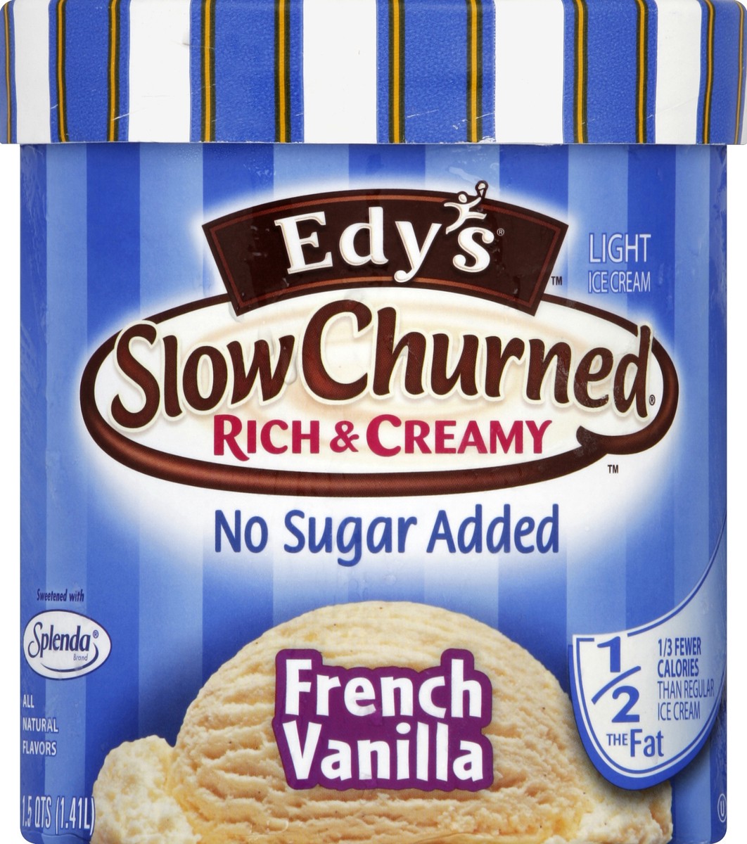 slide 5 of 6, Edy's Slow Churned Rich & Creamy No Sugar Added French Vanilla, 48 oz