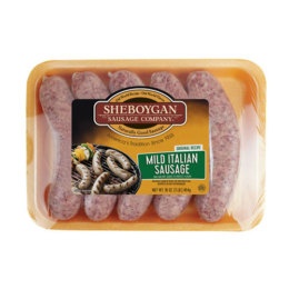 slide 1 of 1, Sheboygan Sausage Company Mild Italian Brats, 1 lb