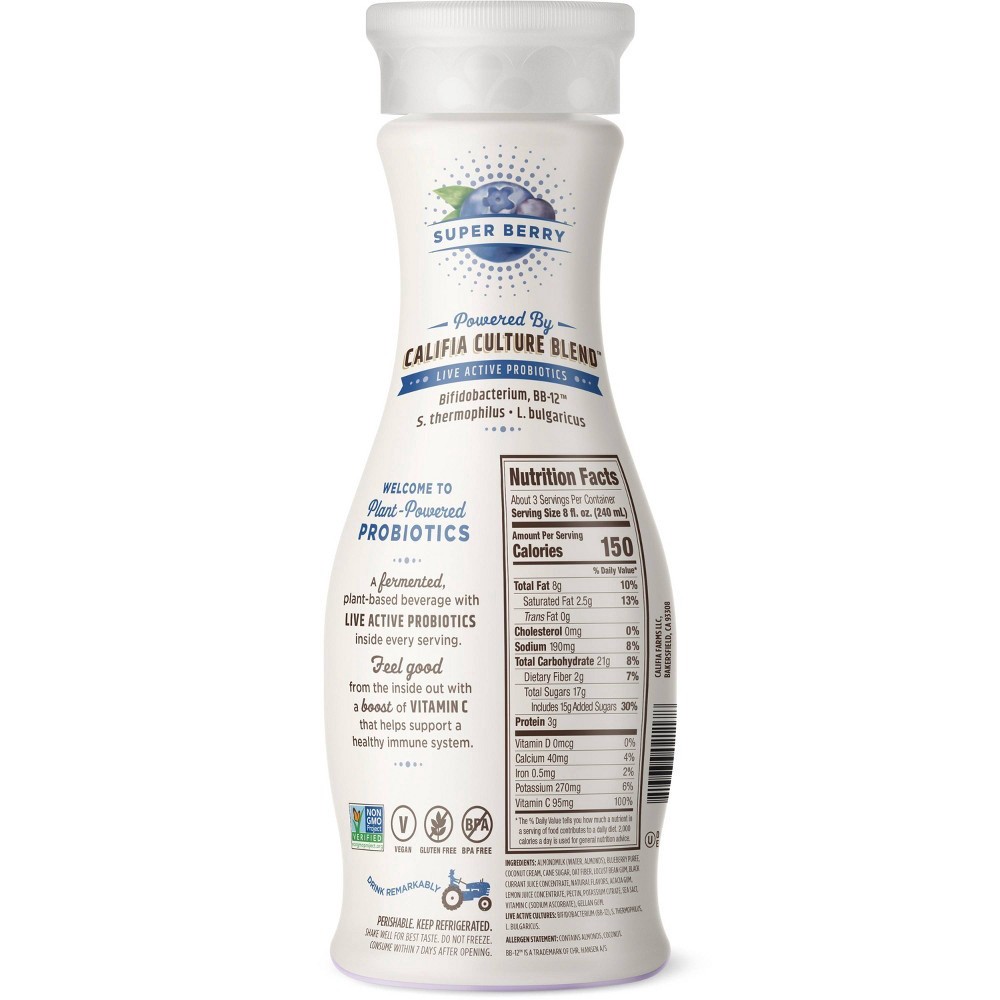 slide 2 of 4, Califia Farms Super Berry Dairy-Free Probiotic Yogurt Drink, 25.4 fl oz