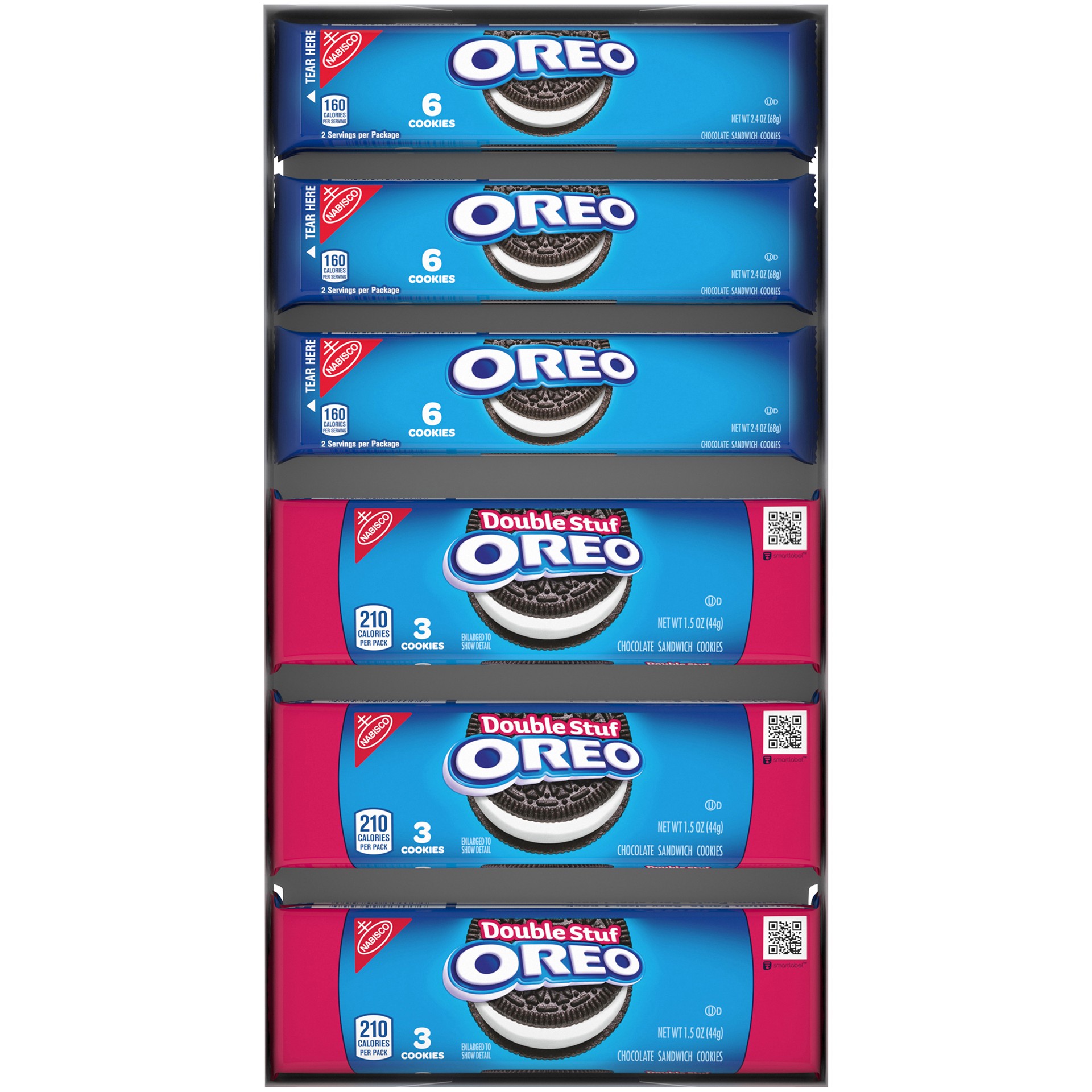 slide 7 of 10, Oreo Classic & Double Stuff Chocolate Sandwich Cookies - Variety Pack, 12 ct