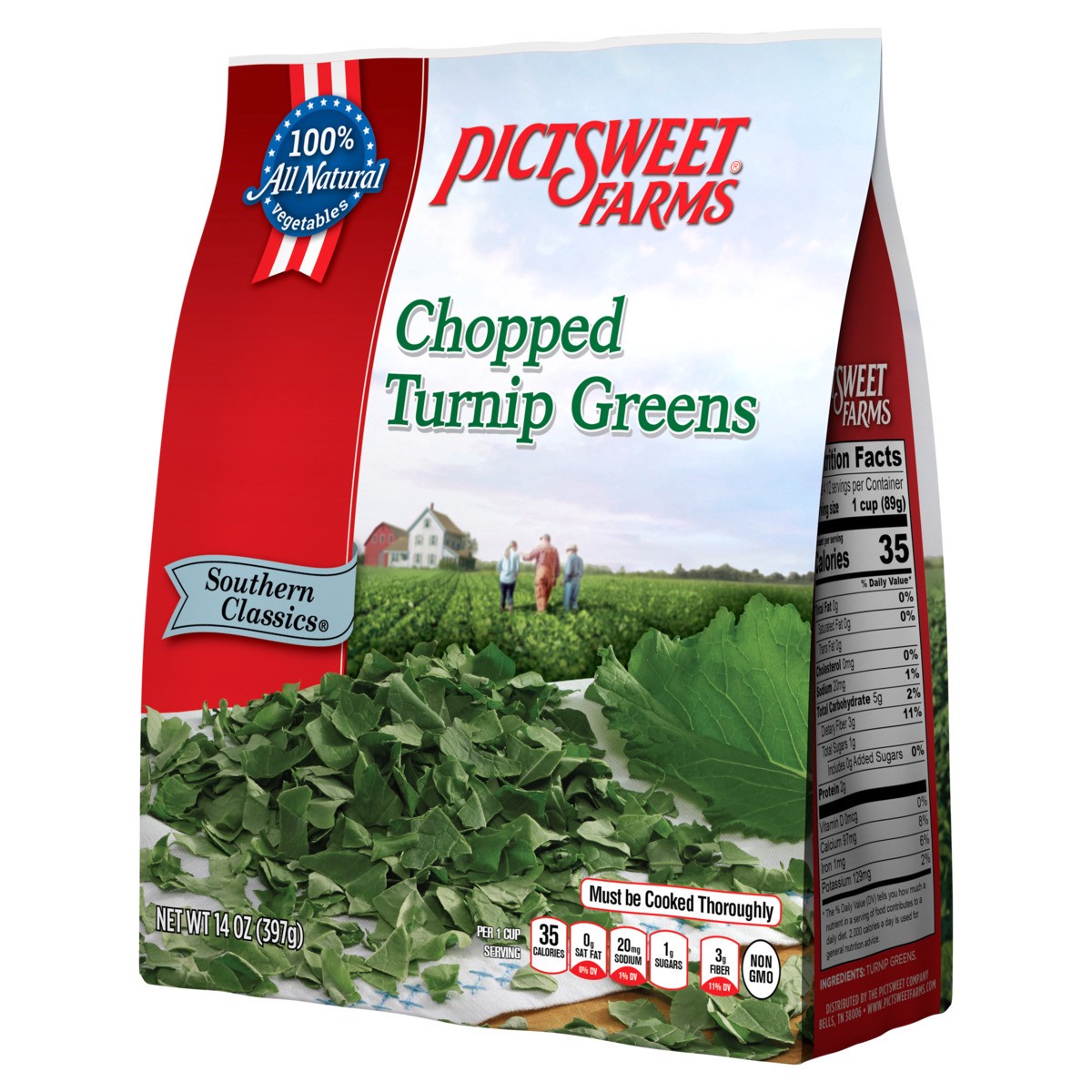 slide 6 of 8, Pictsweet Chopped Turnip Greens, 12 oz