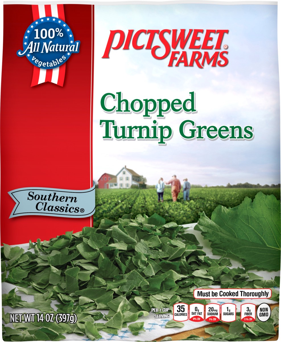 slide 1 of 8, Pictsweet Chopped Turnip Greens, 12 oz