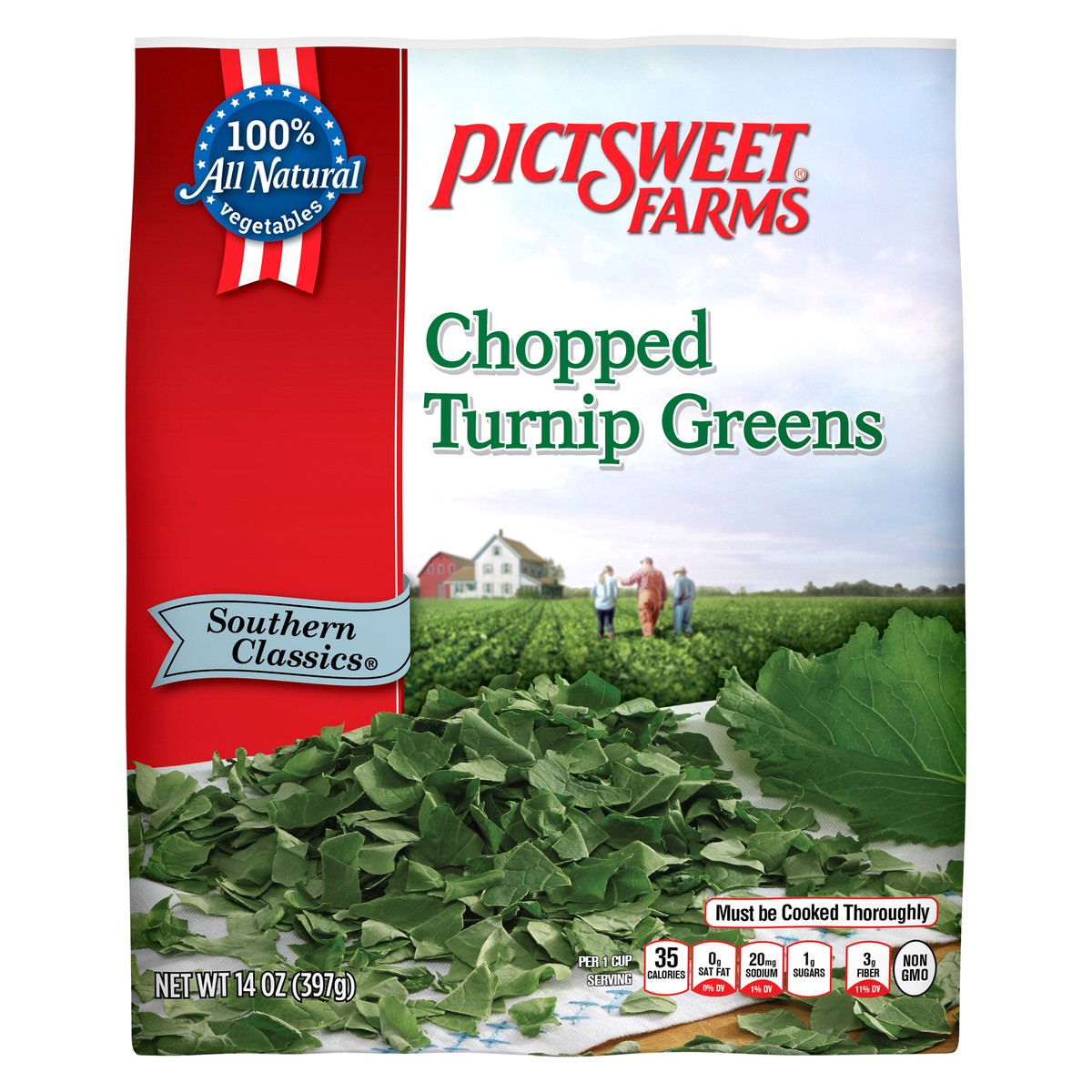 slide 8 of 8, Pictsweet Chopped Turnip Greens, 12 oz