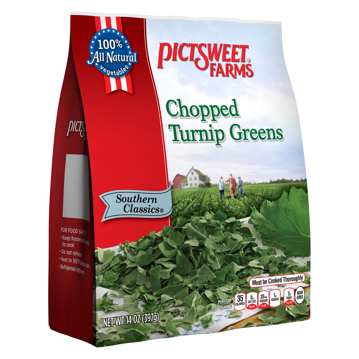 slide 3 of 8, Pictsweet Chopped Turnip Greens, 12 oz