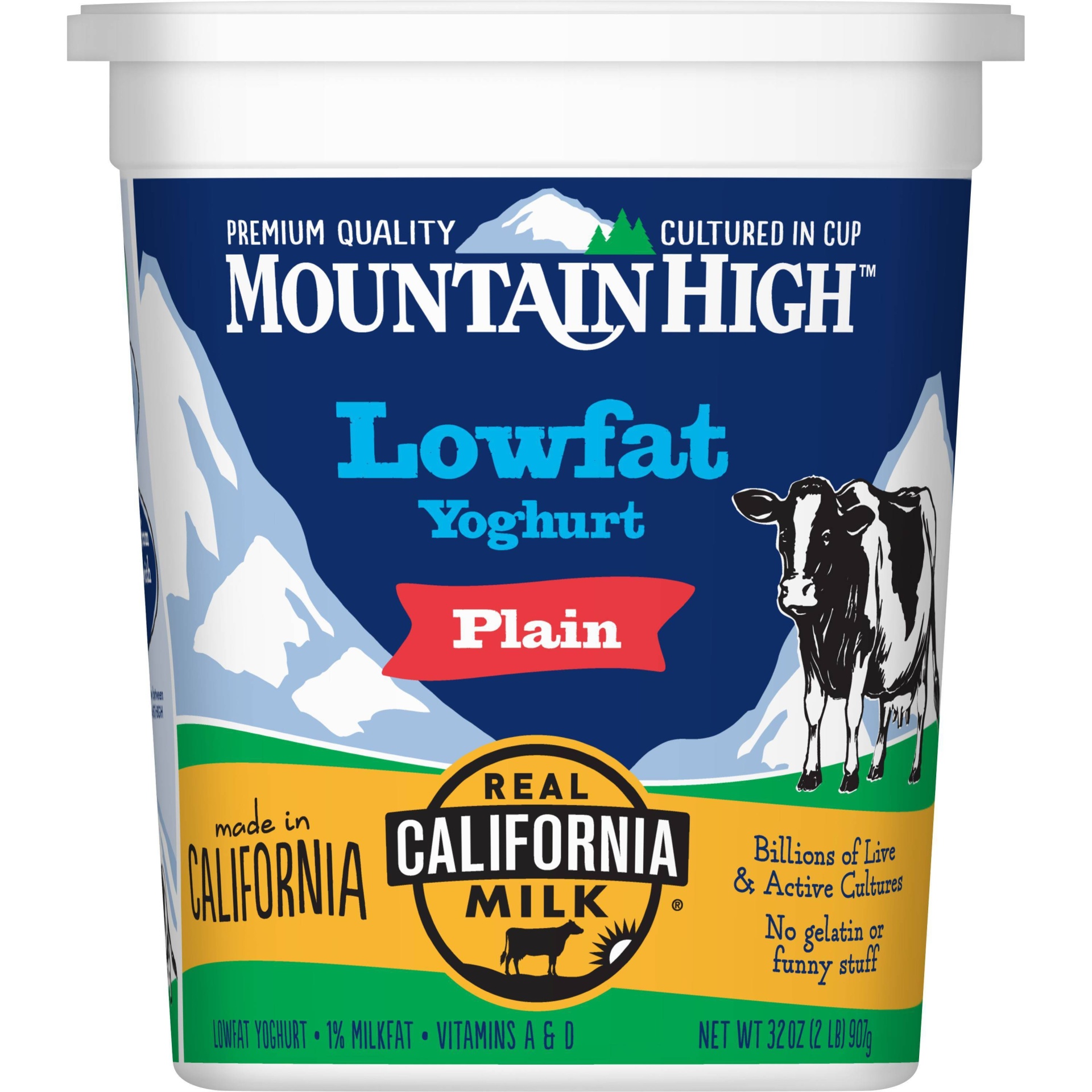 slide 1 of 1, Mountain High Lowfat Plain Yogurt, 