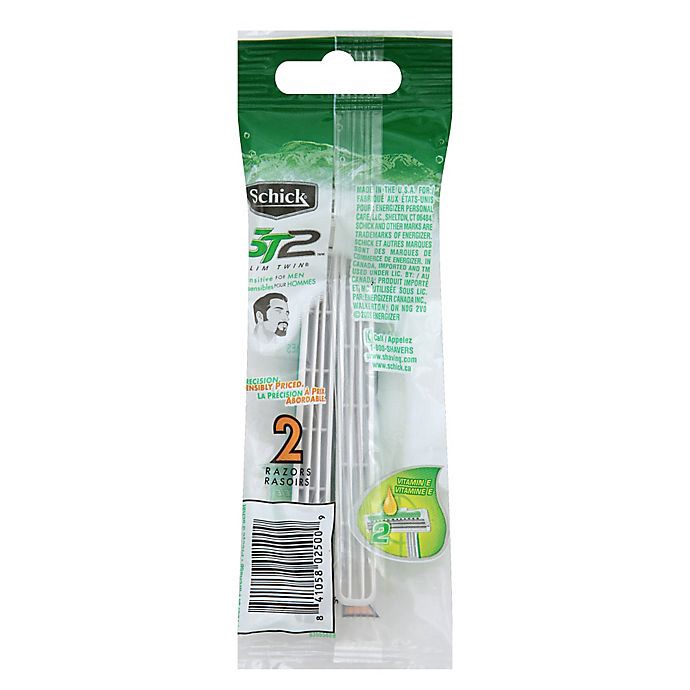 slide 2 of 2, Schick Slim Twin ST2 Sensitive Men's Disposable Razor - 2 Count, 2 ct