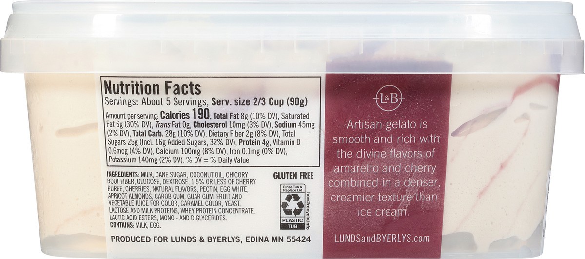 slide 7 of 13, Lunds & Byerlys Amaretto Cherry Gelato 30 fl oz, 30 fl oz