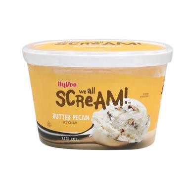 slide 1 of 1, Hy-Vee We All Scream Butter Pecan, 48 oz