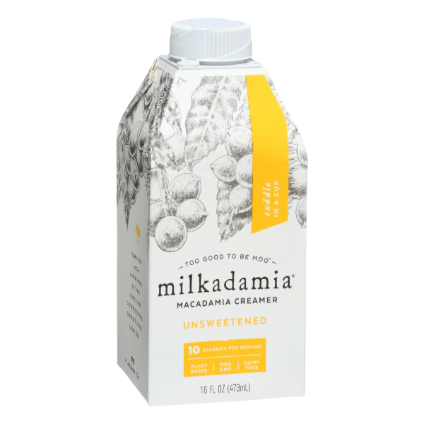 slide 1 of 1, Milkadamia Creamer Mcadmia Unsweetened, 16 fl oz