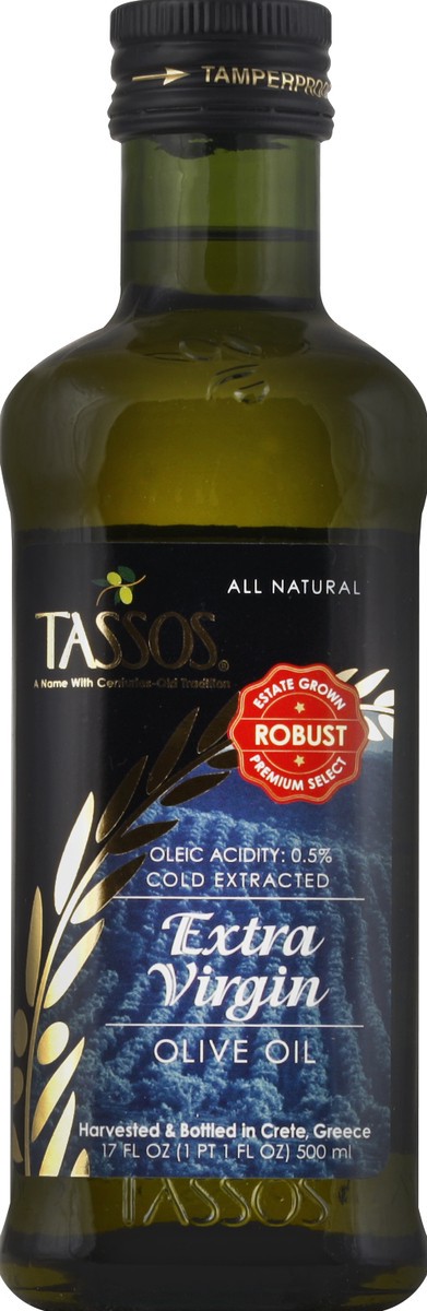 slide 2 of 2, Tassos Extra Virgin Olive Oil, 17 fl oz