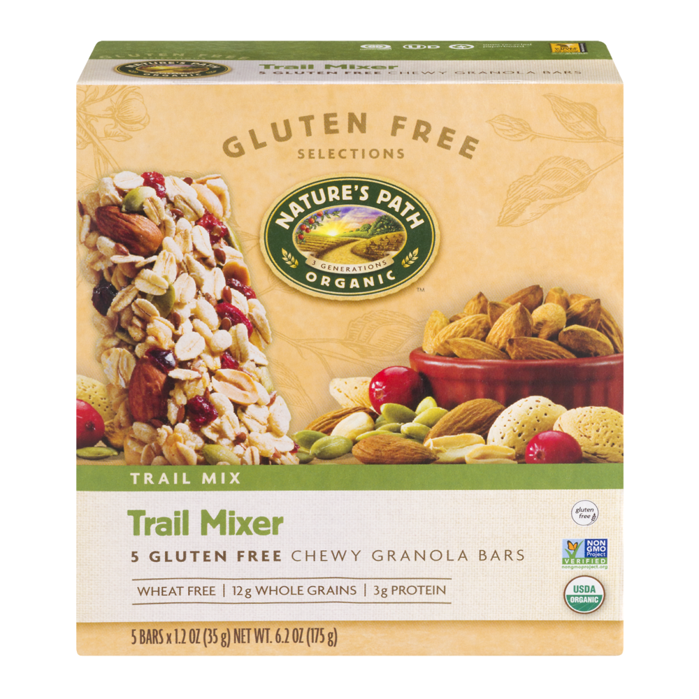 slide 1 of 1, Nature's Path Organic Gluten Free Trail Mixer Chewy Granola Bars, 6.2 oz