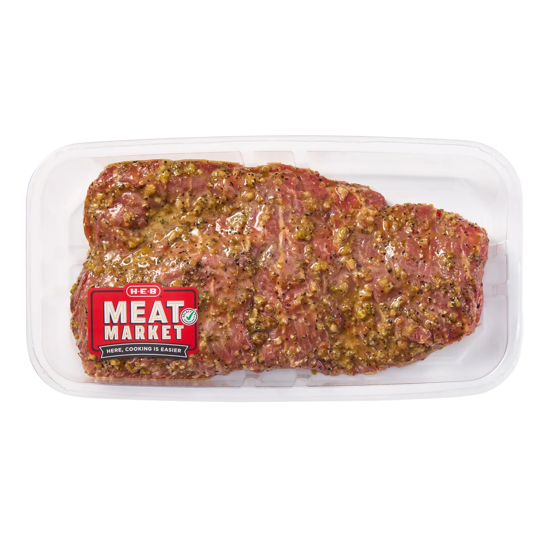 slide 1 of 1, H-E-B Meat Market Marinated Butterflied Beef Sirloin Skirt Steak – Chipotle Lime, per lb