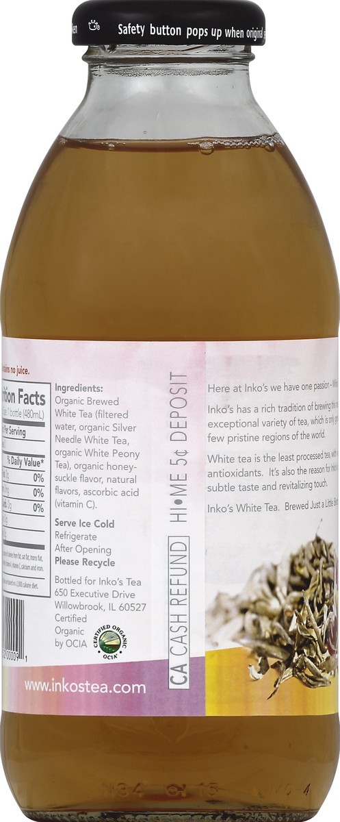 slide 4 of 6, Inko's Organic Unsweetened Honeysuckle White Tea - 16 fl oz, 16 fl oz