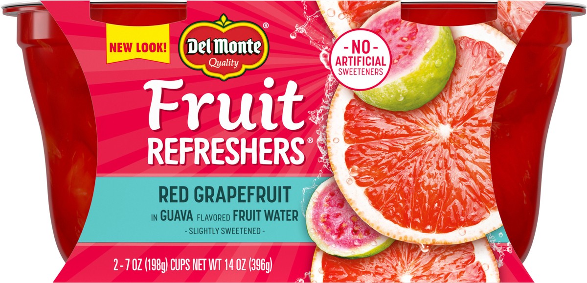 slide 3 of 7, DEL MONTE FRUIT REFRESHERS Red Grapefruit in Guava Flavored Fruit Water, 2 Pack, 7 oz, 2 ct