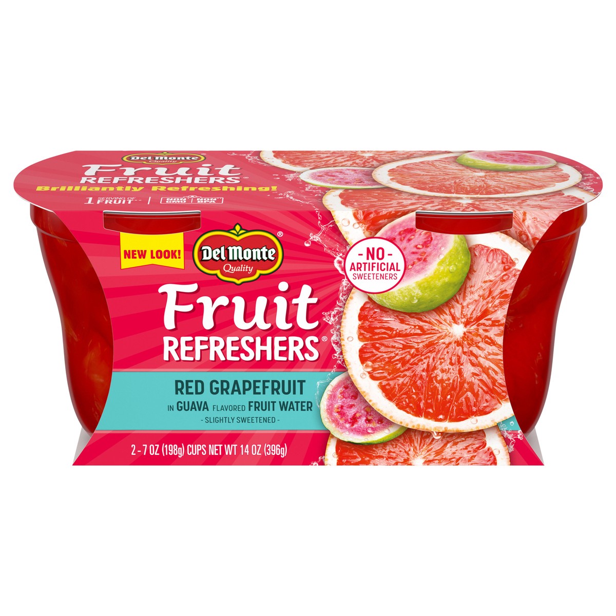 slide 1 of 7, DEL MONTE FRUIT REFRESHERS Red Grapefruit in Guava Flavored Fruit Water, 2 Pack, 7 oz, 2 ct