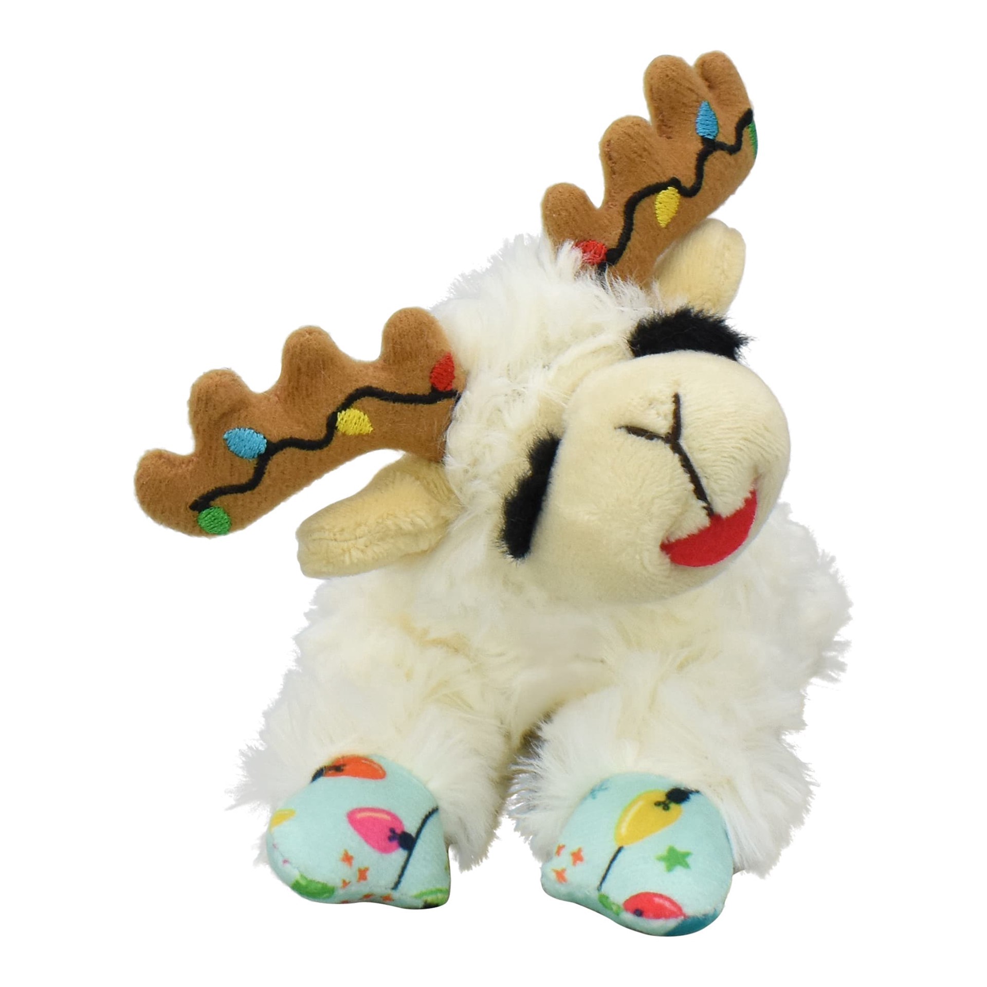 slide 1 of 1, Multipet International Holiday Lamb Chop with Antlers Dog Toy, 6" L, Small, SM