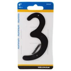 Hillman 4" Nail-On Aluminum House Number 3"