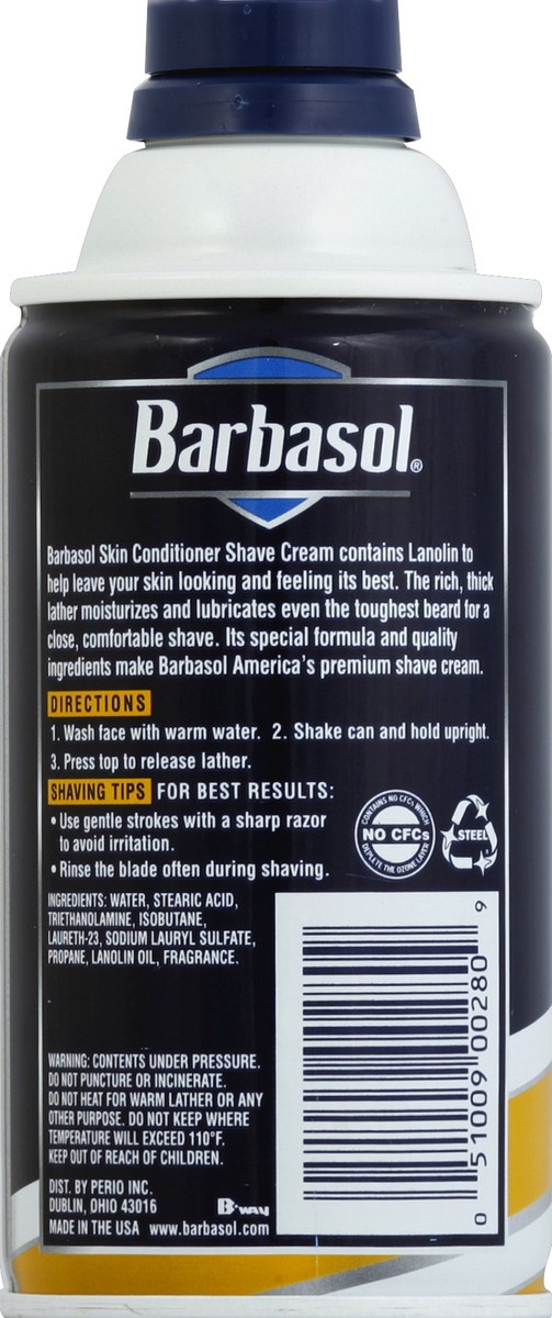 slide 3 of 3, Barbasol Thick & Rich Shaving Cream Skin Conditioner, 10 oz