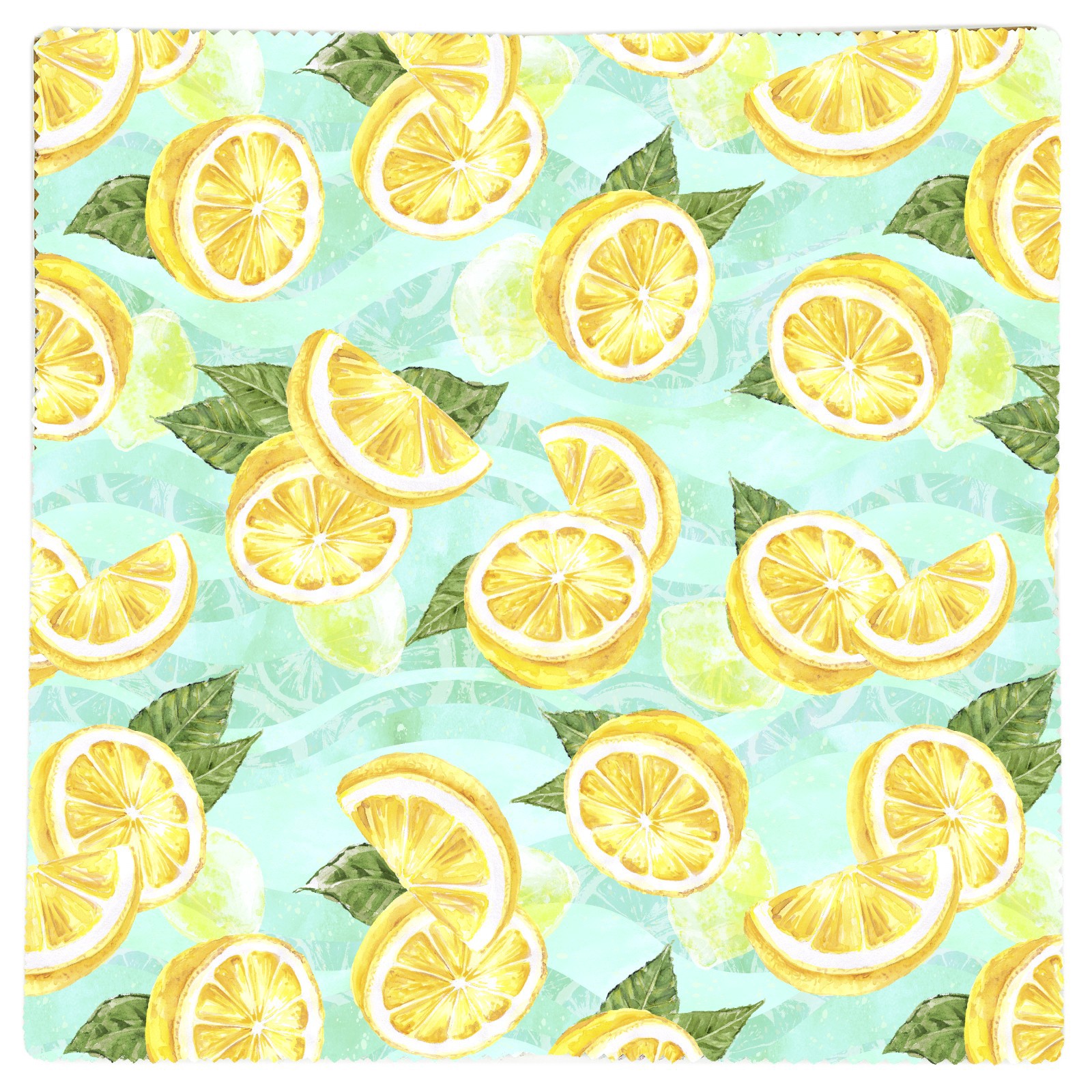 slide 2 of 4, Blue & Yellow Lemon Cotton Fabric Bundle By Loops & Threads, 1 yd