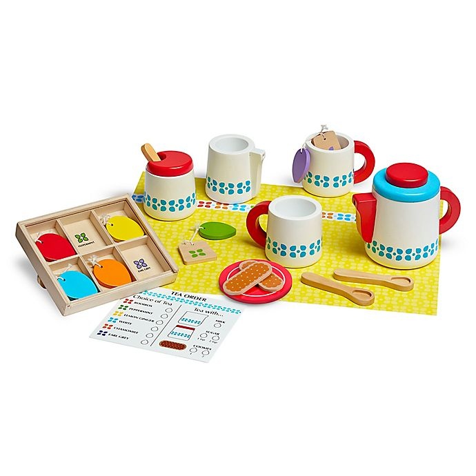 slide 1 of 1, Melissa & Doug Wooden Steep & Serve Tea Set, 1 ct