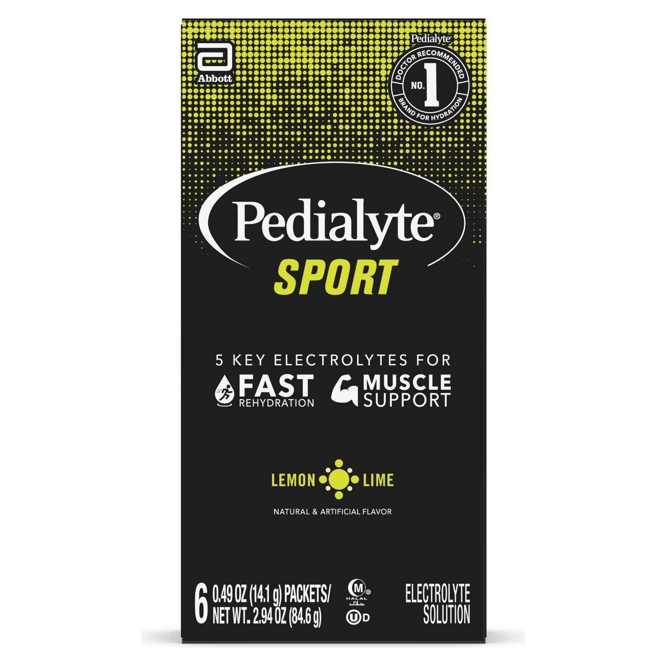 Pedialyte Sport Lemon Lime Electrolyte Powder Packets 6-0.49 Oz 2.94 oz Shipt