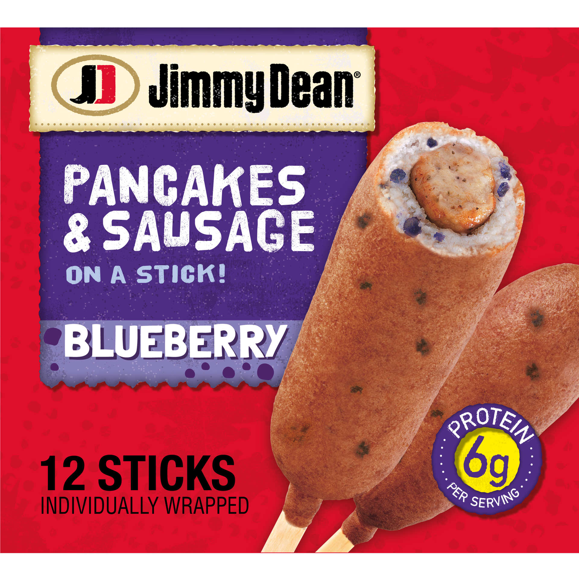 slide 1 of 9, Jimmy Dean Blueberry Pancakes & Sausage on a Stick, Frozen Breakfast, 12 Count, 30 oz