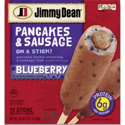 Blueberry Pancakes And Sausage On A Stick Frozen Breakfast