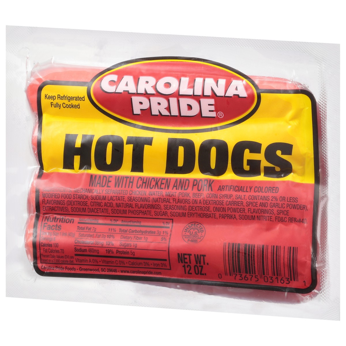 slide 7 of 9, Carolina Pride Hot Dogs 12 oz, 12 oz