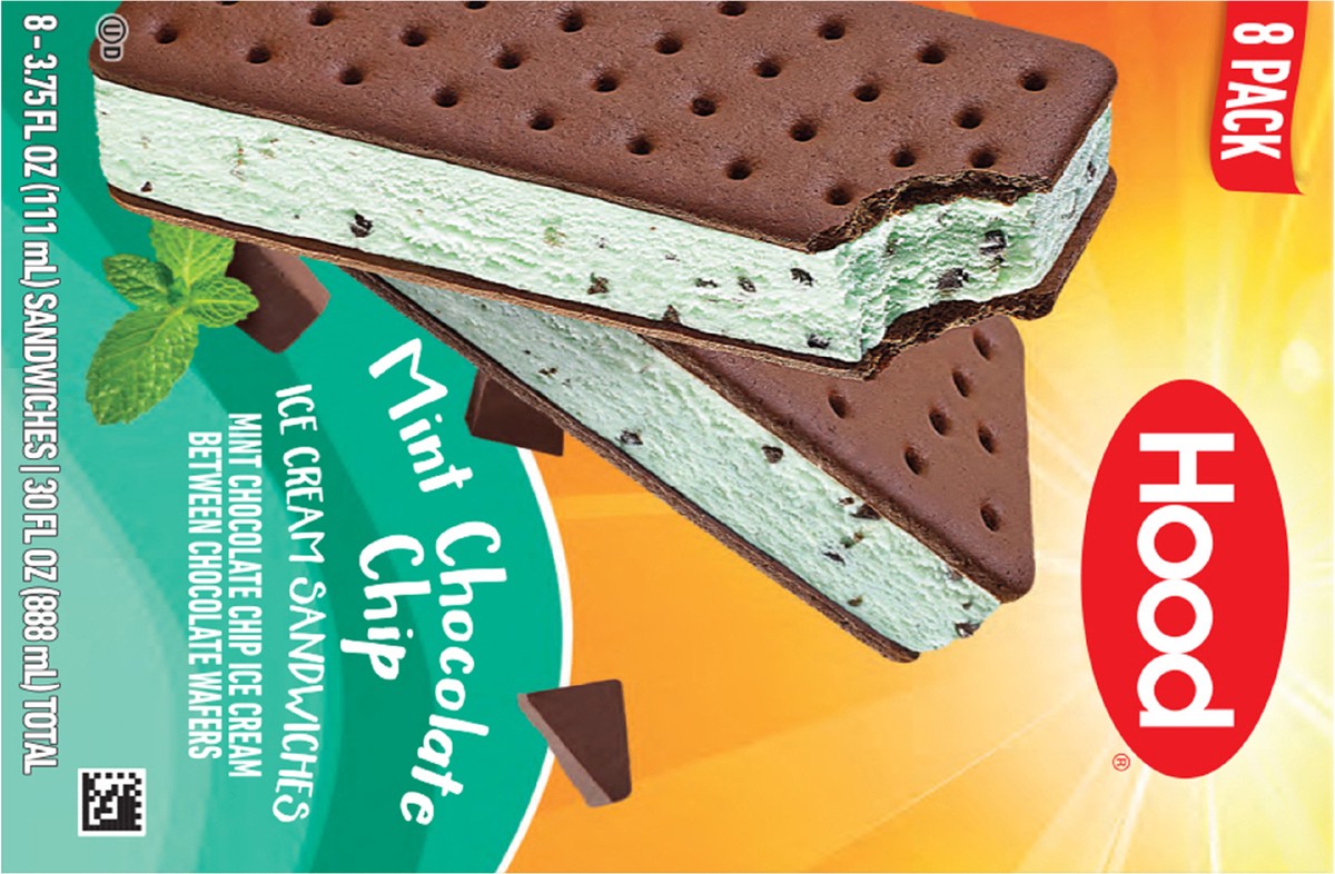 slide 2 of 9, Hood Mint Chocolate Chip Ice Cream Sandwich, 3.75 oz (Pack of 8), 3.75 oz