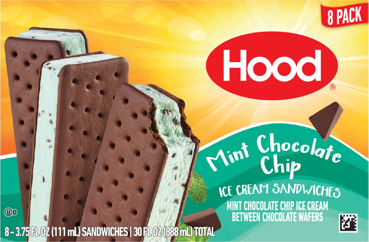 slide 3 of 9, Hood Mint Chocolate Chip Ice Cream Sandwich, 3.75 oz (Pack of 8), 3.75 oz