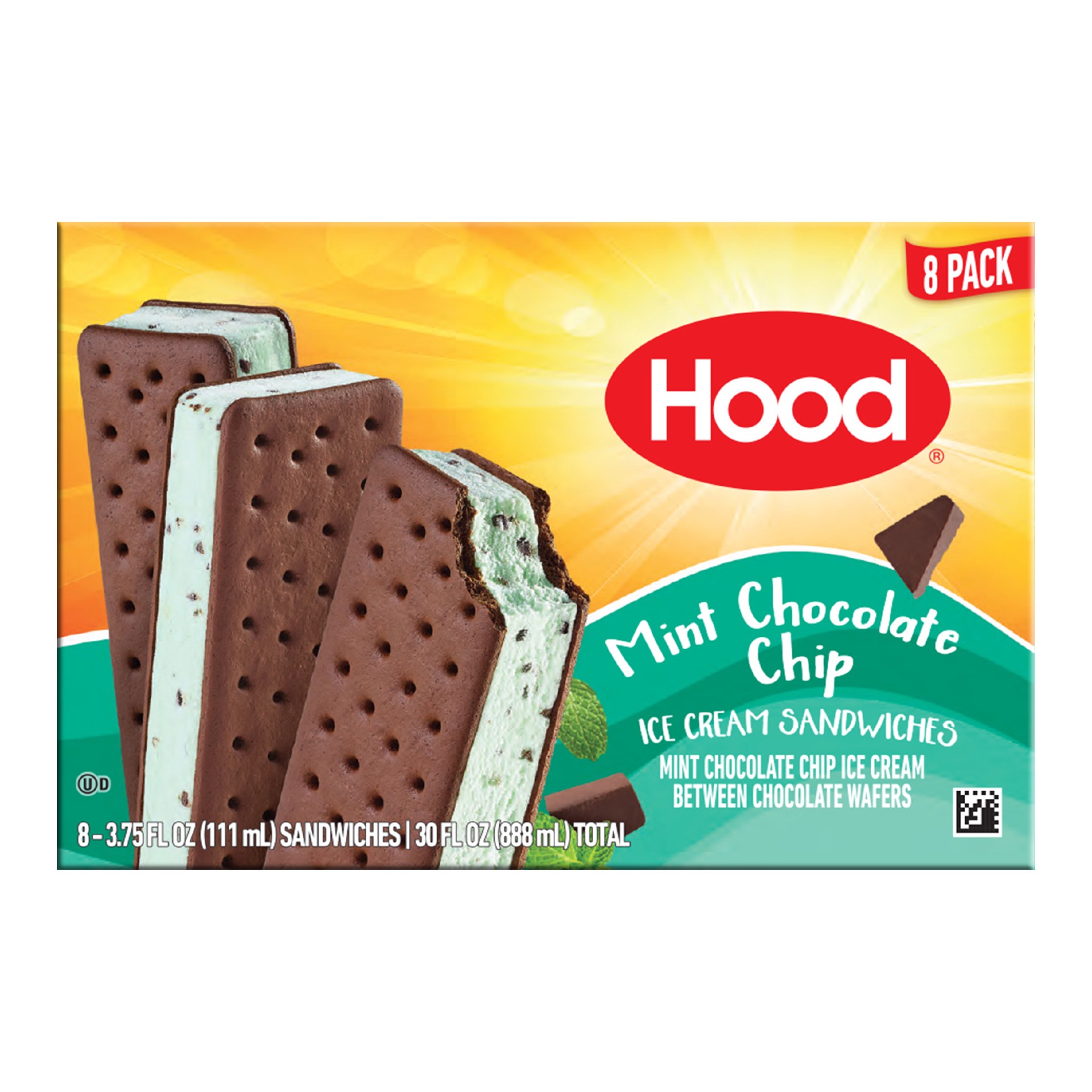 slide 1 of 9, Hood Mint Chocolate Chip Ice Cream Sandwich, 3.75 oz (Pack of 8), 3.75 oz