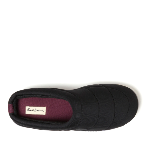 slide 8 of 21, Dearfoams Arlo Spandex Clog Slippers, Black, Size Medium, 1 ct