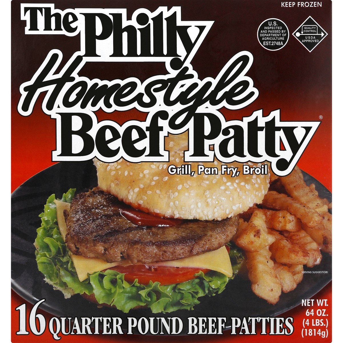 slide 12 of 13, The Philly Homestyle Beef Patty Beef Patties 16 ea, 16 ct