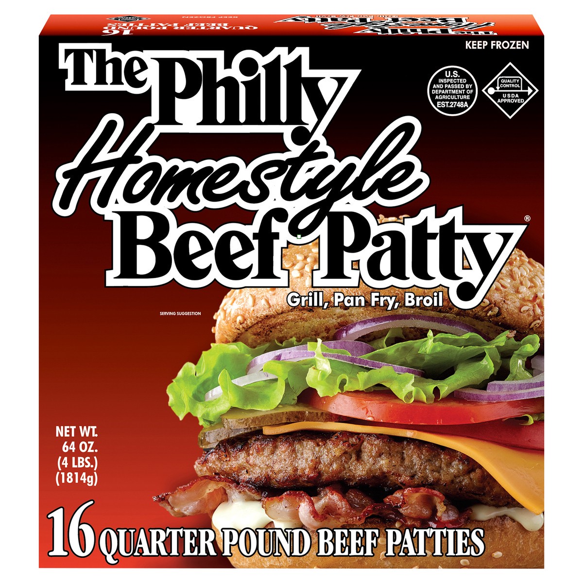 slide 1 of 13, The Philly Homestyle Beef Patty Beef Patties 16 ea, 16 ct