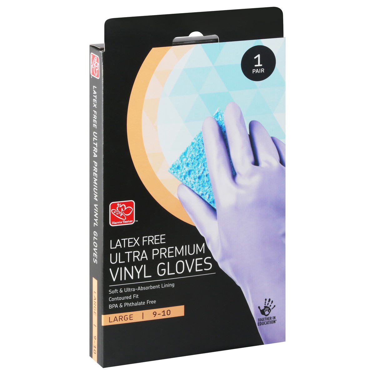 slide 9 of 9, Harris Teeter Large Vinyl Household Glove, 1 ct