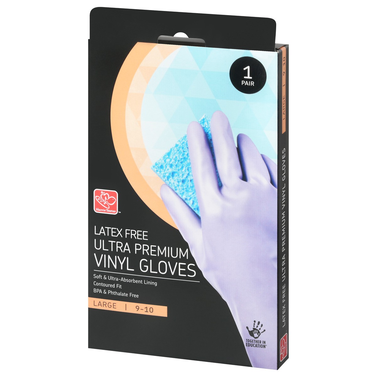 slide 8 of 9, Harris Teeter Large Vinyl Household Glove, 1 ct