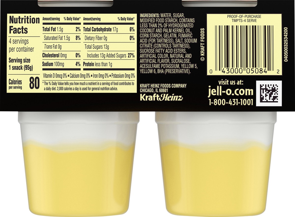 slide 6 of 8, Temptations JELL-O Temptations Ready to Eat Lemon Meringue Pie Pudding Cups, 4 ct - 13.4 oz Package, 13.4 oz