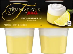 Temptations JELL-O Temptations Ready to Eat Lemon Meringue Pie Pudding Cups, 4 ct - 13.4 oz Package