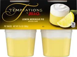 Temptations JELL-O Temptations Ready to Eat Lemon Meringue Pie Pudding Cups, 4 ct - 13.4 oz Package
