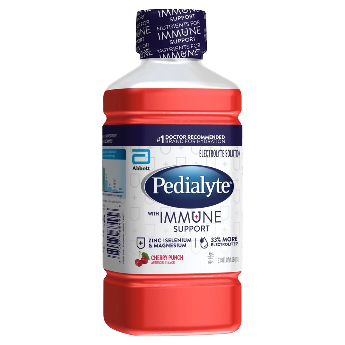 slide 2 of 5, Pedialyte Cherry Punch Electrolyte Solution with Immune Support 33.8 fl oz, 33.8 fl oz