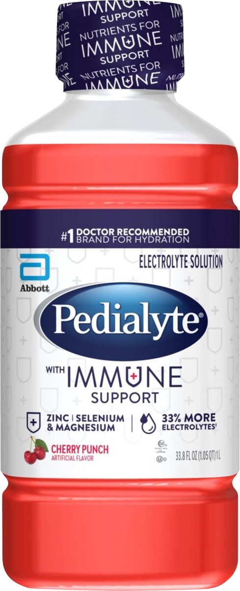 slide 5 of 5, Pedialyte Cherry Punch Electrolyte Solution with Immune Support 33.8 fl oz, 33.8 fl oz