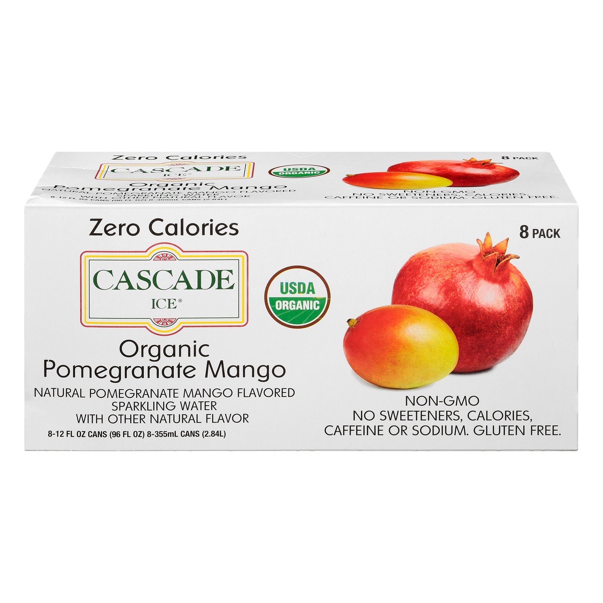 slide 1 of 9, Cascade Ice 8 Pack Organic Pomegranate Mango Sparkling Water 8 ea, 