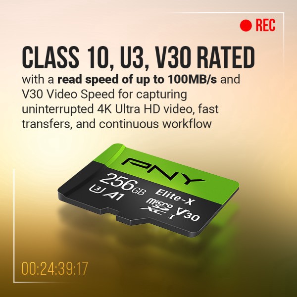 slide 6 of 8, PNY Elite-X 64Gb Microsdxc Card With-Uhs-I Adapter, 1 ct