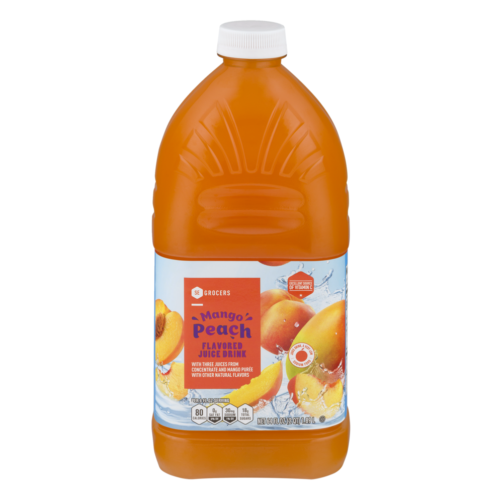 slide 1 of 1, SE Grocers Flavored Juice Drink Mango Peach, 64 oz