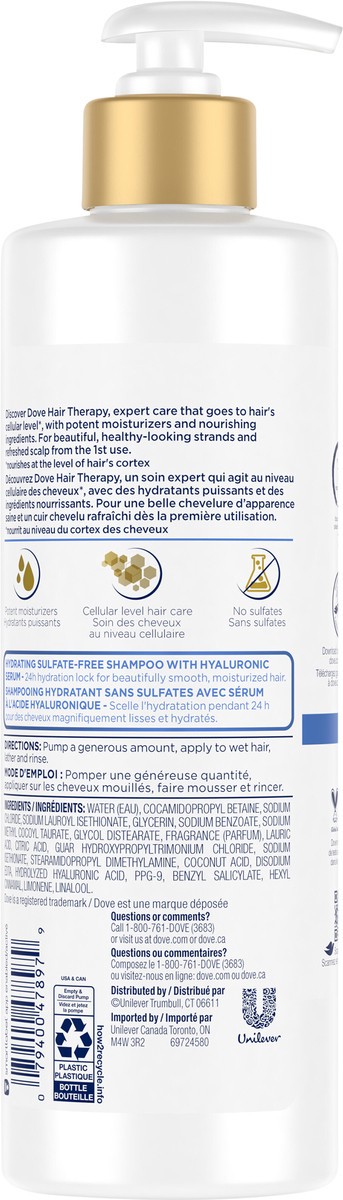 slide 7 of 9, Dove Shampoo Hydration Spa, 13.5 fl oz, 13.5 fl oz