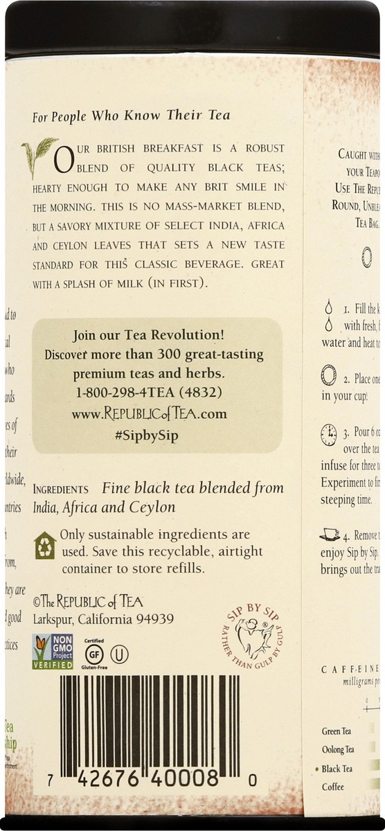 slide 8 of 11, The Republic of Tea Bags British Breakfast Black Tea - 50 ct, 50 ct